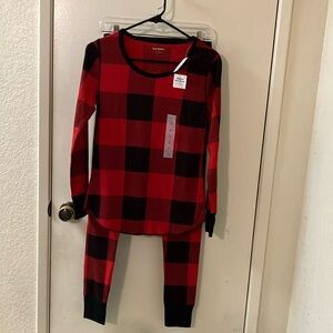 Old Navy Red and Black Plaid Pajama Set